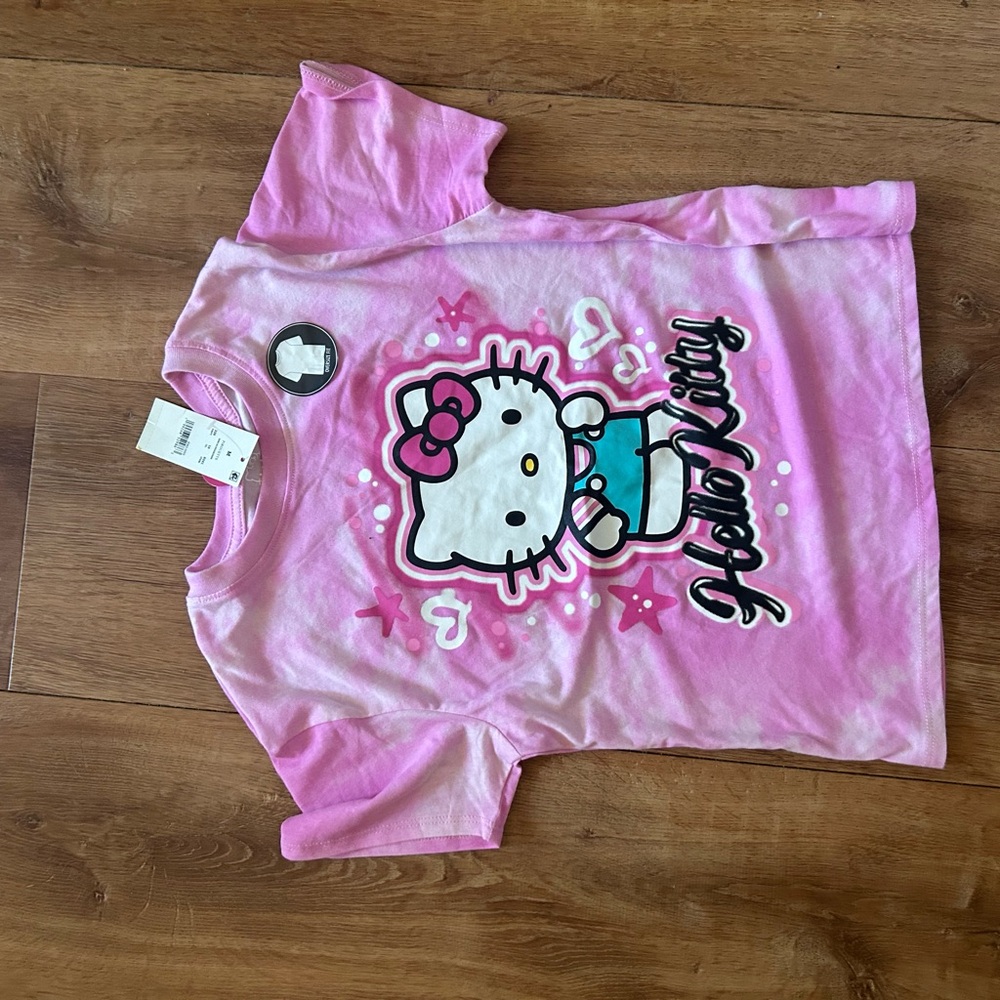 Hello Kitty Pink and Turquoise Short Sleeve Graphic Tee